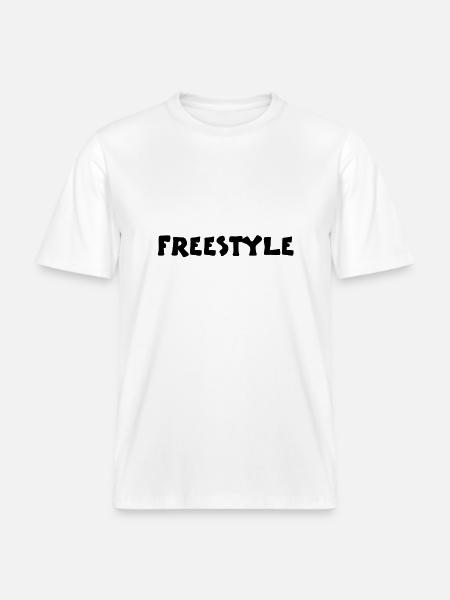 freestyle2_vec_1fr - T-shirt unisexe RELAXED FIT en coton bio - blanc