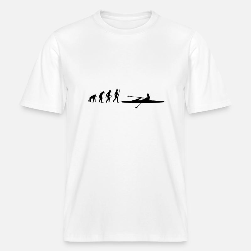 Évolution de l'aviron -  T-shirt unisexe RELAXED FIT en coton bio - blanc