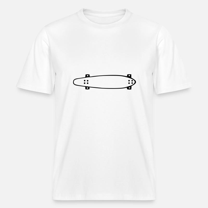 Longboard,longboarder,longboard, planche à roulett -  T-shirt unisexe RELAXED FIT en coton bio - blanc