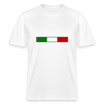 Italien flagge -  RELAXED FIT Unisex Organic T-Shirt - Weiß - Vorne - Alina (178cm) & Michal (187cm)