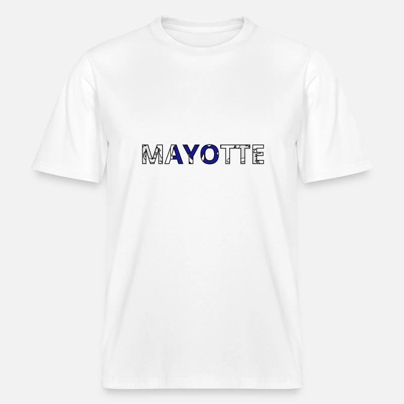 Drapeau Mayotte -  T-shirt unisexe RELAXED FIT en coton bio - blanc