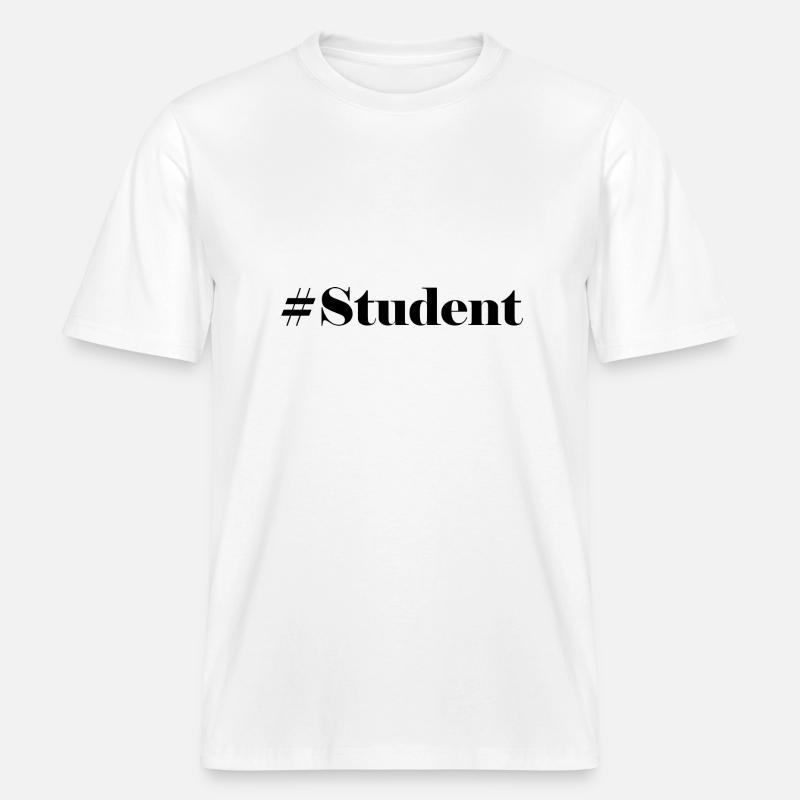 #Student logo -  T-shirt unisexe RELAXED FIT en coton bio - blanc