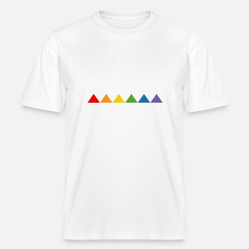 Rainbow triangle - RELAXED FIT Unisex Organic T-Shirt - white