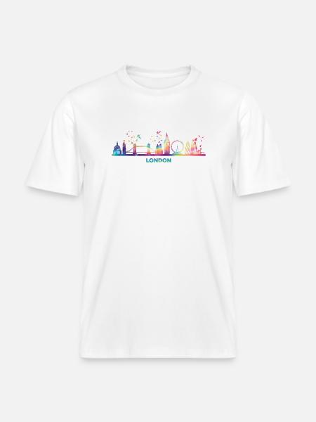 Londoner Skyline London - RELAXED FIT Unisex Organic T-Shirt - Weiß