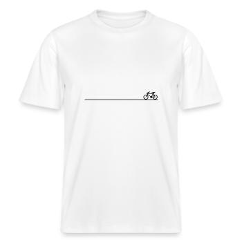 bicycle -  RELAXED FIT Unisex Organic T-Shirt - white - Front - Alina (178cm) & Michal (187cm)