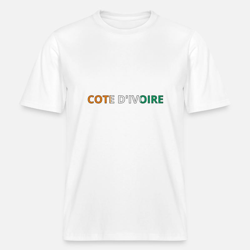 Drapeau Côte d'Ivoire -  T-shirt unisexe RELAXED FIT en coton bio - blanc