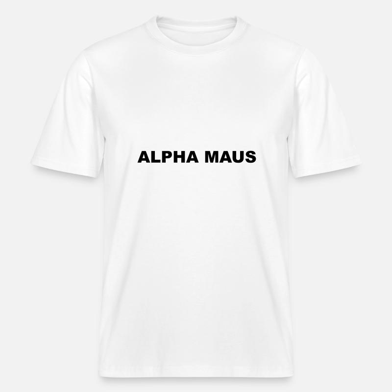 Alpha Maus -  RELAXED FIT Unisex Organic T-Shirt - Weiß