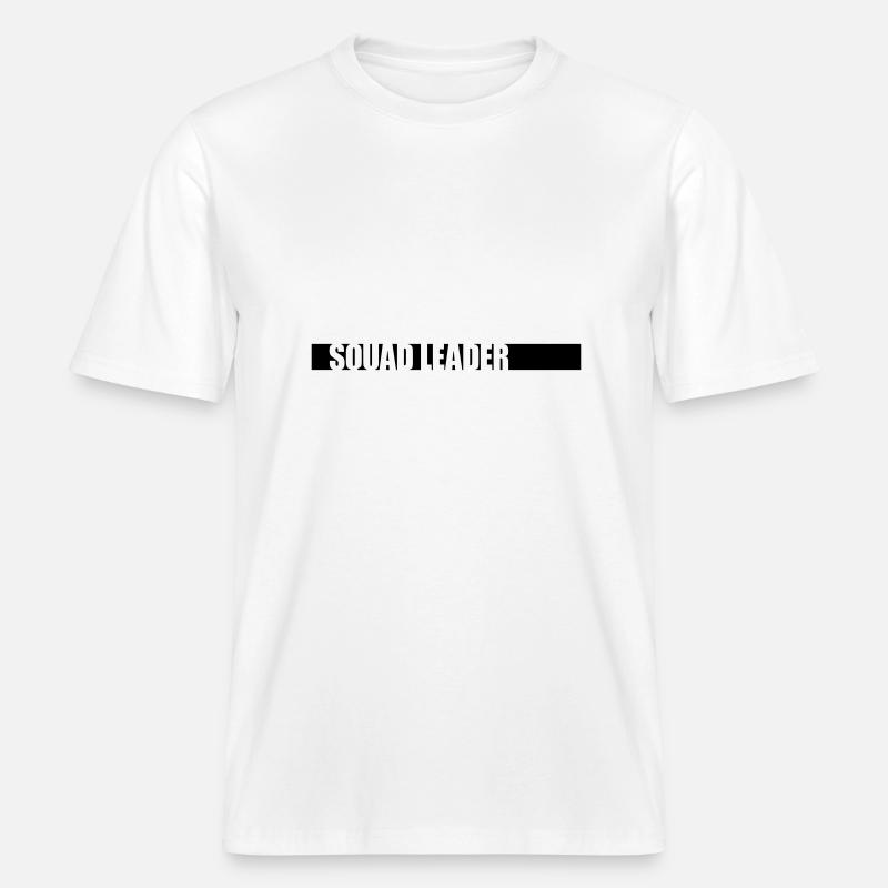 Équipe Leader Squad Strip - T-shirt unisexe RELAXED FIT en coton bio - blanc