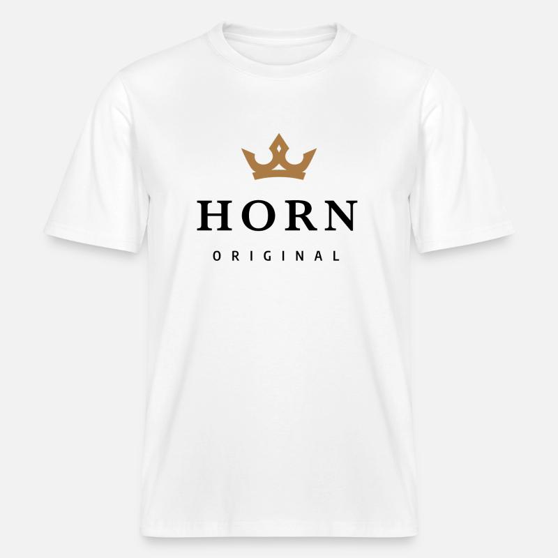Horn -  RELAXED FIT Unisex Organic T-Shirt - white