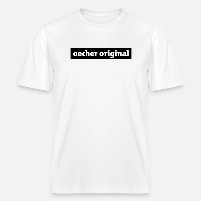 "Oecher Original" Aachen/Öche -  RELAXED FIT Unisex Organic T-Shirt - Weiß