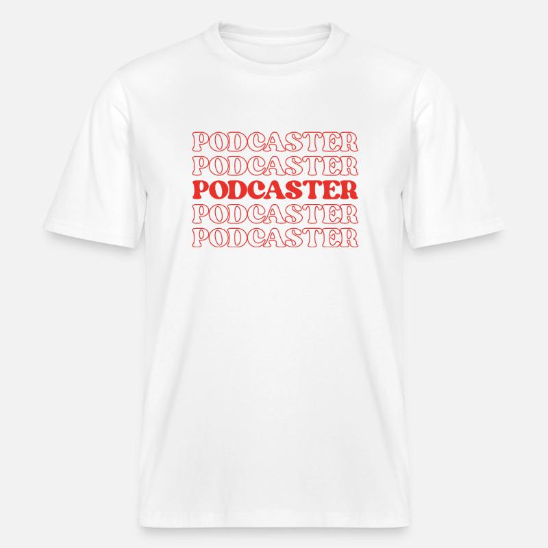 Podcaster, Moderator, Radiomoderator -  RELAXED FIT Unisex Organic T-Shirt - Weiß