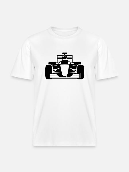 F1-Rennwagen - RELAXED FIT Unisex Organic T-Shirt - Weiß