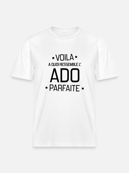 adolescent / enfant / ado / adolescente -  T-shirt unisexe RELAXED FIT en coton bio - blanc