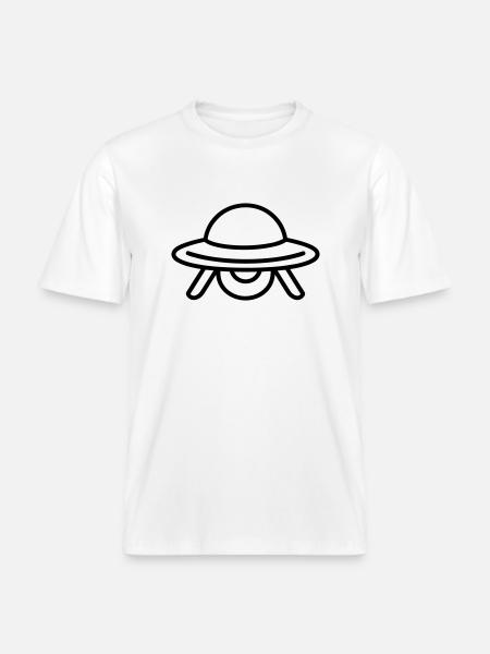 flying saucer -  RELAXED FIT Unisex Organic T-Shirt - white