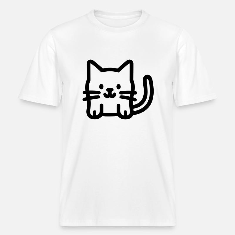 chat -  T-shirt unisexe RELAXED FIT en coton bio - blanc