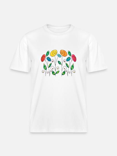 Blumen -  RELAXED FIT Unisex Organic T-Shirt - Weiß