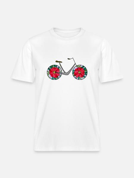 Vélo - T-shirt unisexe RELAXED FIT en coton bio - blanc