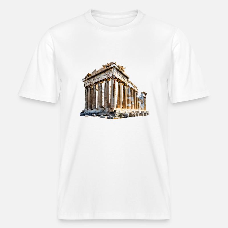 Points de repère de Grèce -  T-shirt unisexe RELAXED FIT en coton bio - blanc