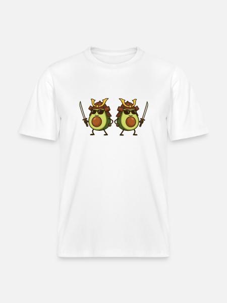 avocado samurai 2 -  RELAXED FIT Unisex Organic T-Shirt - Weiß