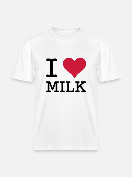 I Love Milk -  RELAXED FIT Unisex Organic T-Shirt - Weiß
