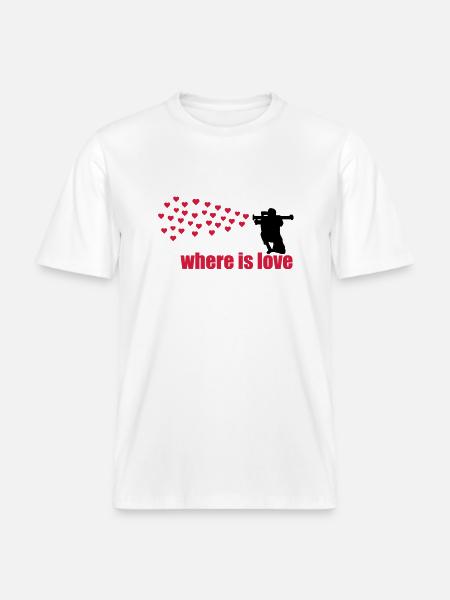 where is love - RELAXED FIT Unisex Organic T-Shirt - Weiß