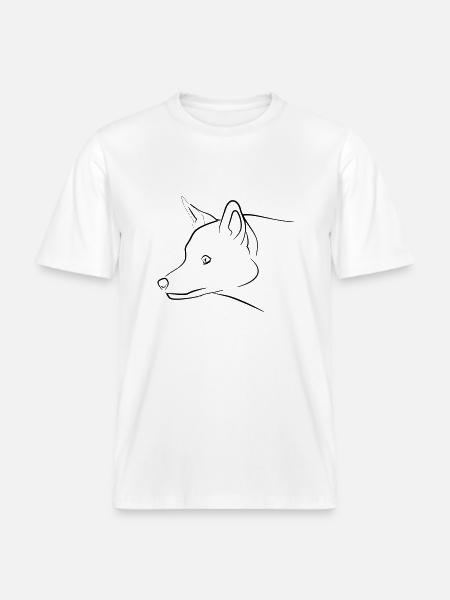 Fuchs Grafik schwarz -  RELAXED FIT Unisex Organic T-Shirt - Weiß