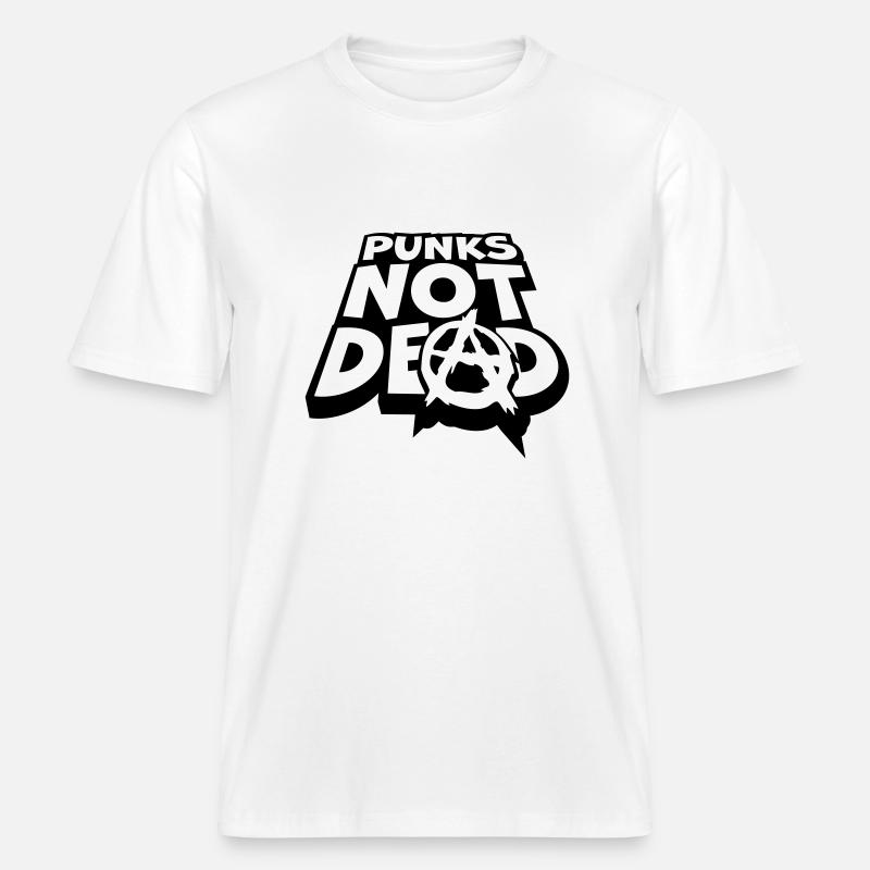 punks pas mort citation -  T-shirt unisexe RELAXED FIT en coton bio - blanc