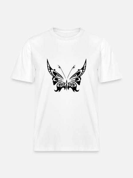 papillon 2 - T-shirt unisexe RELAXED FIT en coton bio - blanc