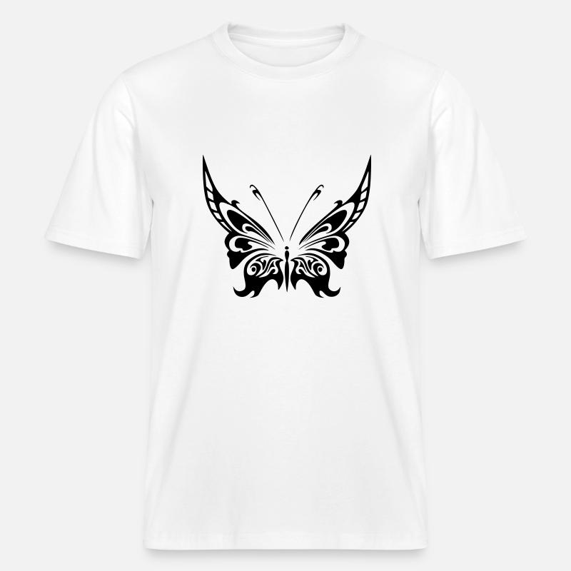 papillon 2 -  T-shirt unisexe RELAXED FIT en coton bio - blanc