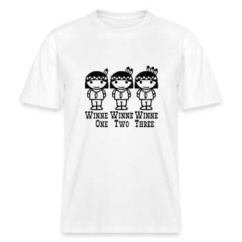 Winne One-Two-Three -  RELAXED FIT Unisex Organic T-Shirt - Weiß - Vorne - Alina (178cm) & Michal (187cm)