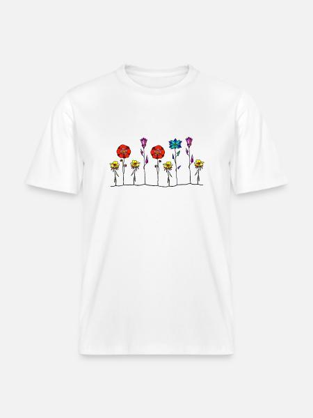 Blumen - RELAXED FIT Unisex Organic T-Shirt - Weiß