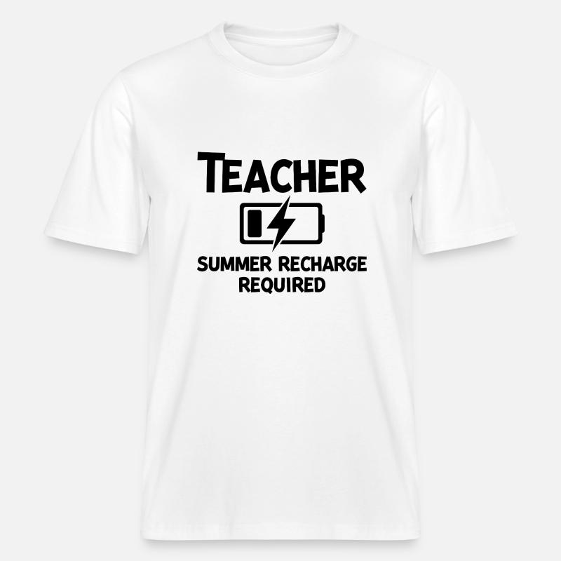 Recharge d’été pour les enseignants -  T-shirt unisexe RELAXED FIT en coton bio - blanc