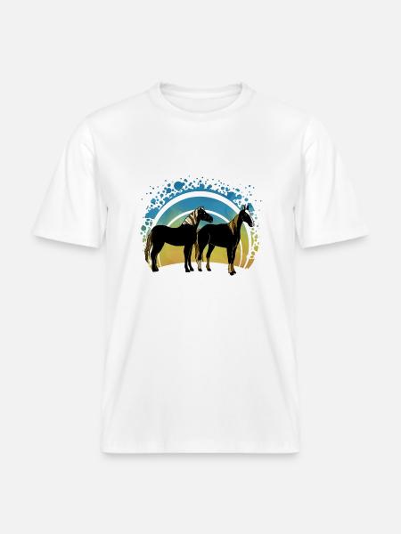 Pferde - RELAXED FIT Unisex Organic T-Shirt - Weiß