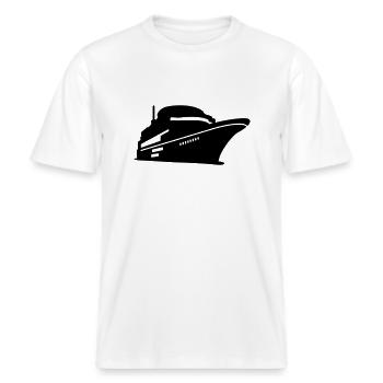 Boot -  RELAXED FIT Unisex Organic T-Shirt - Weiß - Vorne - Alina (178cm) & Michal (187cm)