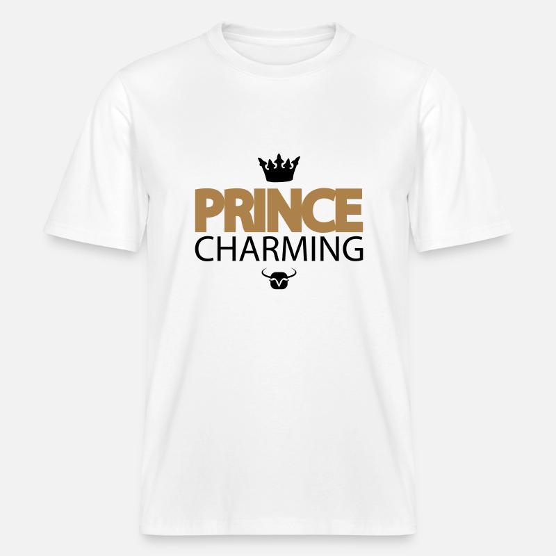 Prince Charmant - T-shirt unisexe RELAXED FIT en coton bio - blanc