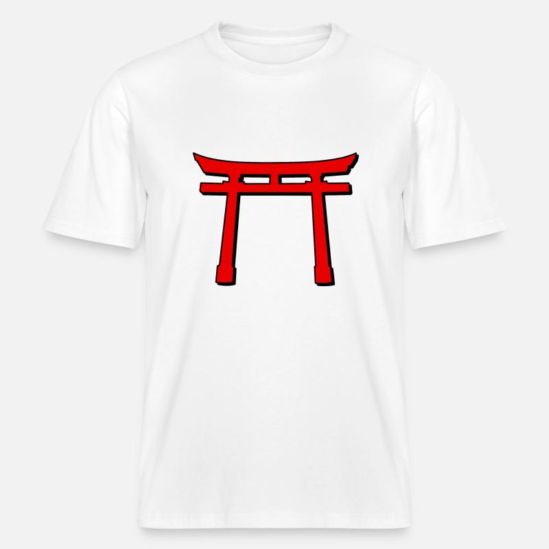 Pop Torii Gate: Digitale Freude an der Farbe -  RELAXED FIT Unisex Organic T-Shirt - Weiß