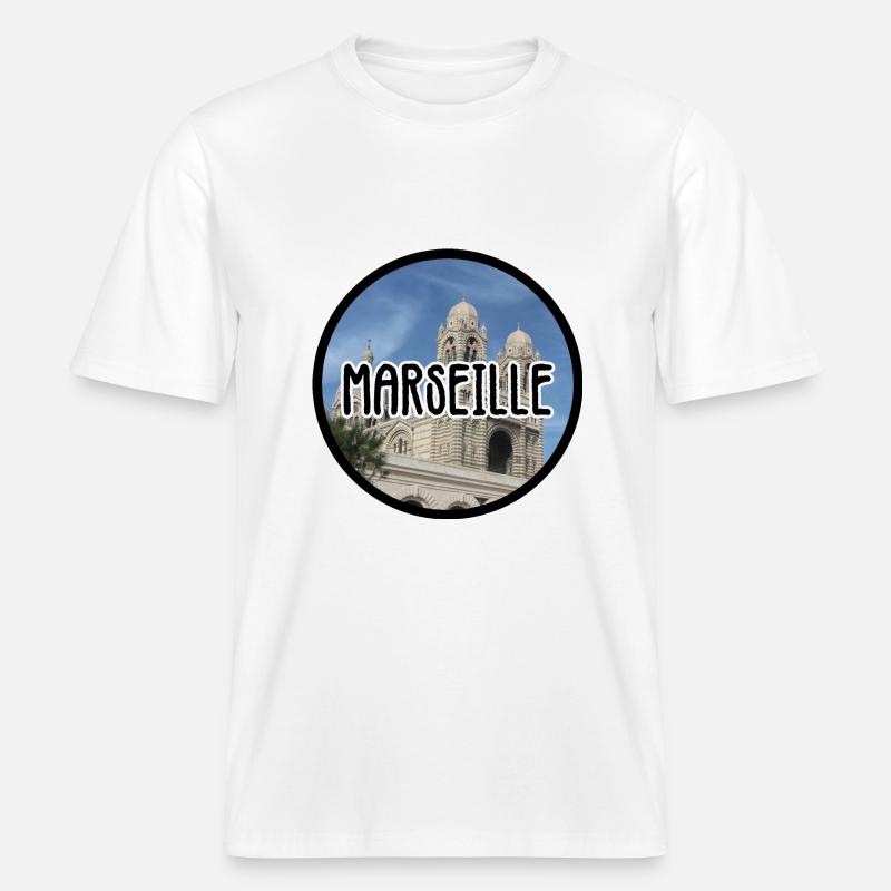 Marseille La Major -  T-shirt unisexe RELAXED FIT en coton bio - blanc