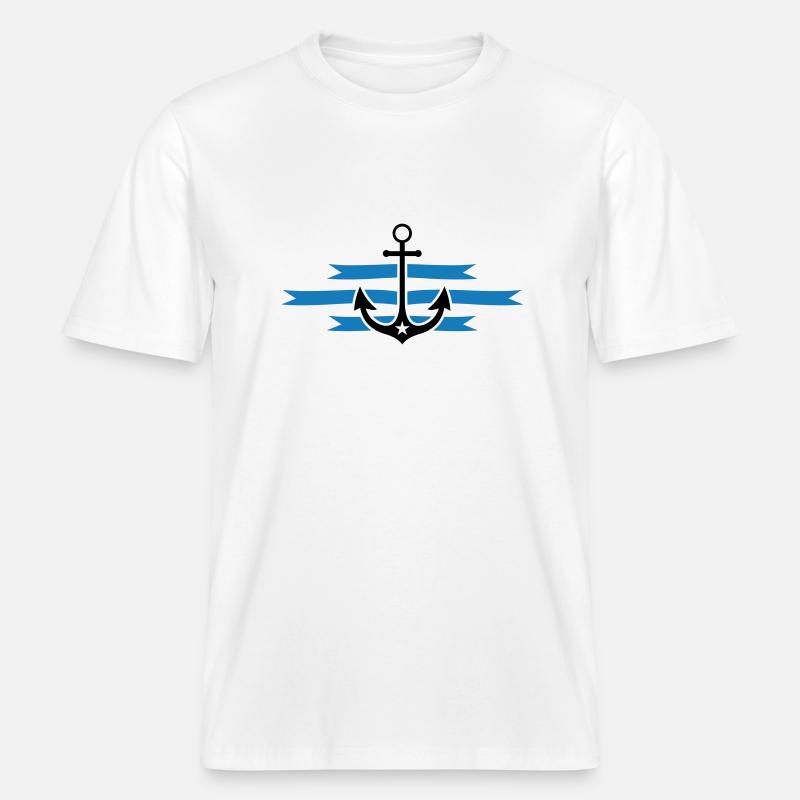 anchor -  RELAXED FIT Unisex Organic T-Shirt - white