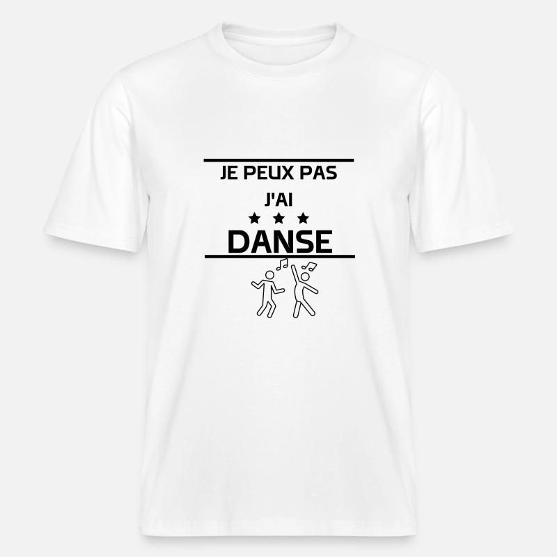Indisponible, Danse en Cours -  T-shirt unisexe RELAXED FIT en coton bio - blanc