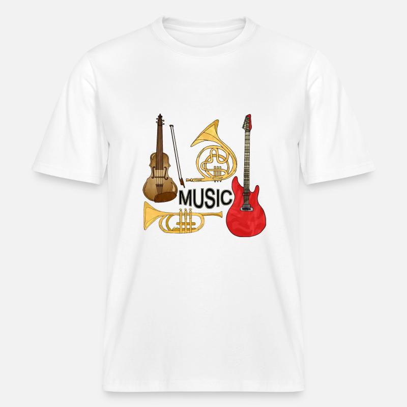 Musical Instruments -  RELAXED FIT Unisex Organic T-Shirt - white