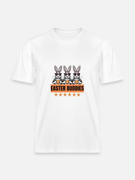 Osterfreunde cooles Hasen Design - RELAXED FIT Unisex Organic T-Shirt - Weiß