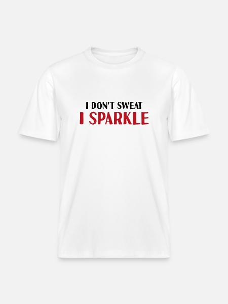 Jeg sveder ikke, jeg funkler -  Økologisk unisex T-shirt RELAXED FIT - hvid