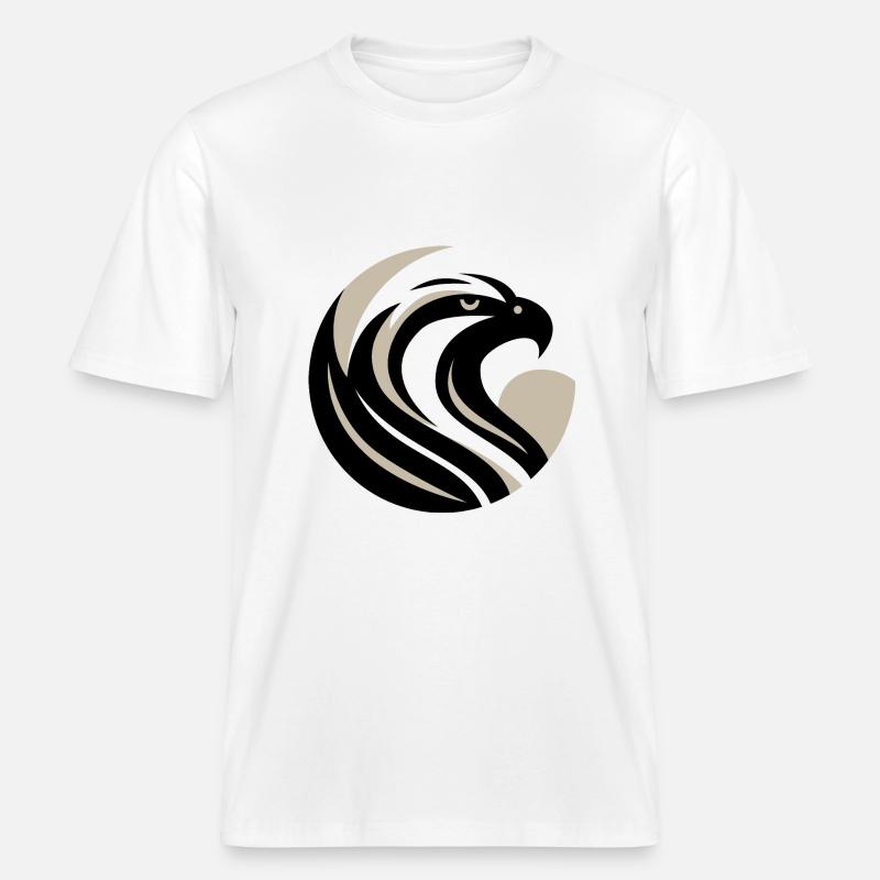 Stylized Eagle Head -  RELAXED FIT Unisex Organic T-Shirt - white