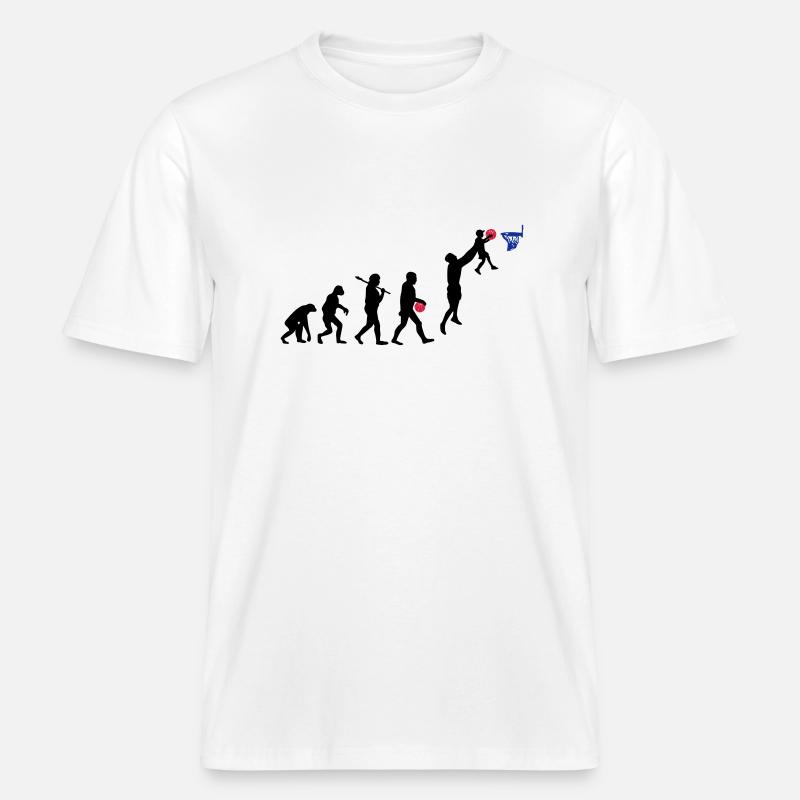 Evolution Basket daddy -  T-shirt unisexe RELAXED FIT en coton bio - blanc