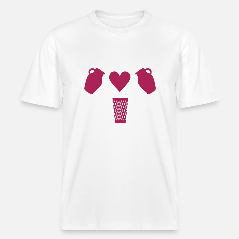 Bembel Love - Apfelwein und Geripptes - RELAXED FIT Unisex Organic T-Shirt - Weiß