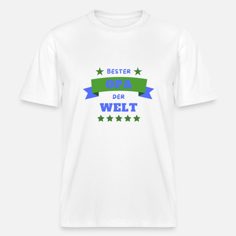 Bester Opa der Welt -  RELAXED FIT Unisex Organic T-Shirt - Weiß