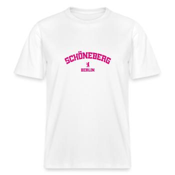 Schöneberg - Berlin - Deutschland - Allemagne -  T-shirt unisexe RELAXED FIT en coton bio - blanc - Devant - Alina (178cm) & Michal (187cm)