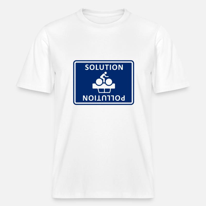 Solution Pollution -  T-shirt unisexe RELAXED FIT en coton bio - blanc