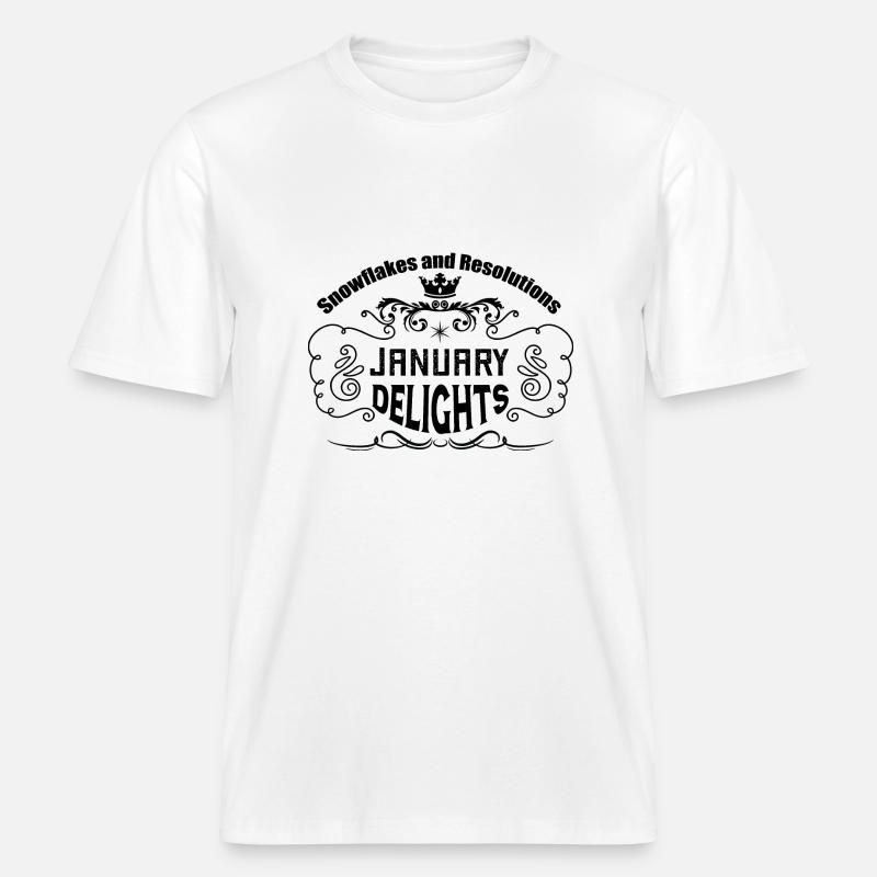 Schneeflocken und Vorsätze: Januar-Freuden. -  RELAXED FIT Unisex Organic T-Shirt - Weiß