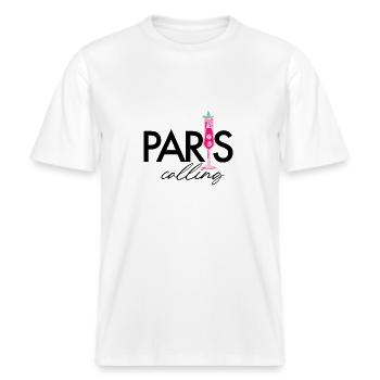 Paris calling - Paris calling -  RELAXED FIT Unisex Organic T-Shirt - white - Front - Alina (178cm) & Michal (187cm)